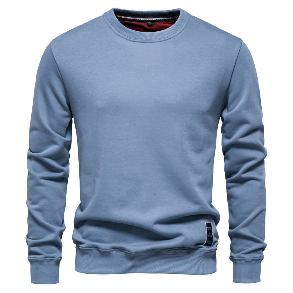 Pull col rond tricoté uni décontracté pour hommes