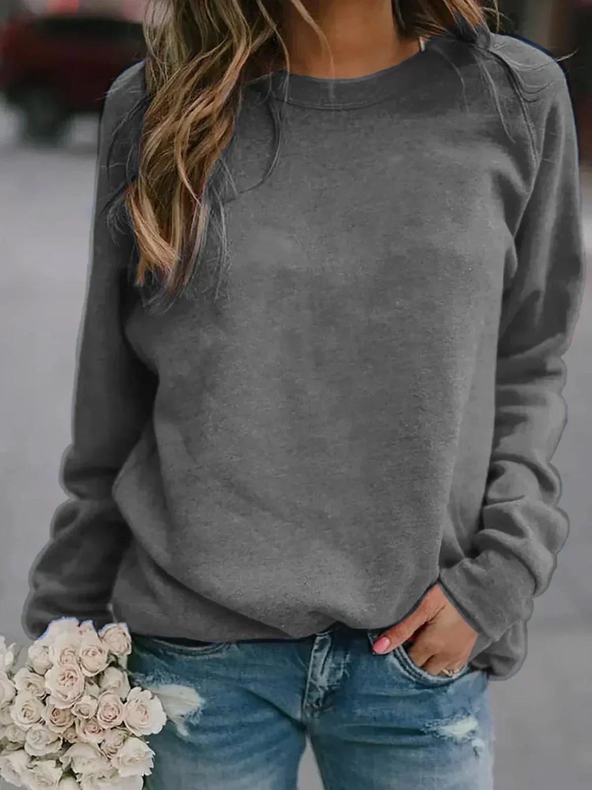 Hauts Femme Automne/Hiver T-shirt Col Rond Manches Longues