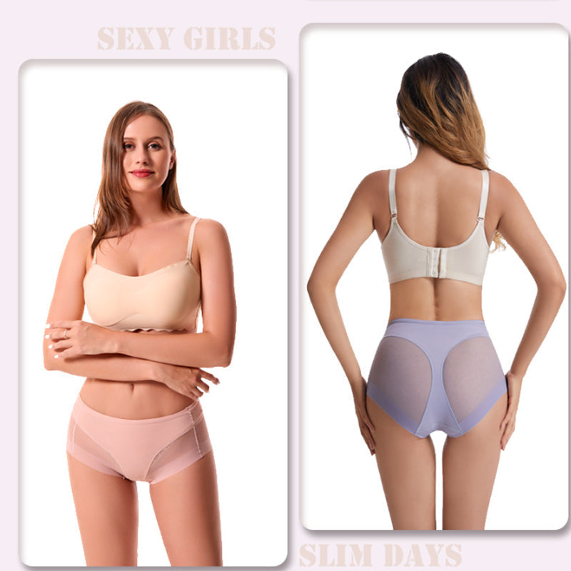 🔥Vente Flash : Achetez-en 1, obtenez-en 4🔥Culotte gainante taille haute sans couture en soie glacée