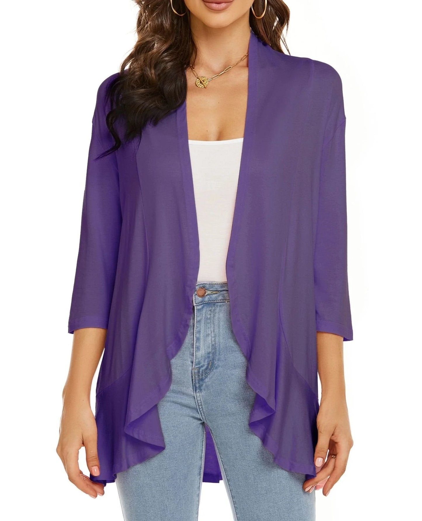 ✨Top 3 Cardigans en Solde 2025✨ | Gilet Léger Ouvert Décontracté à Volants pour Femme Automne/Hiver