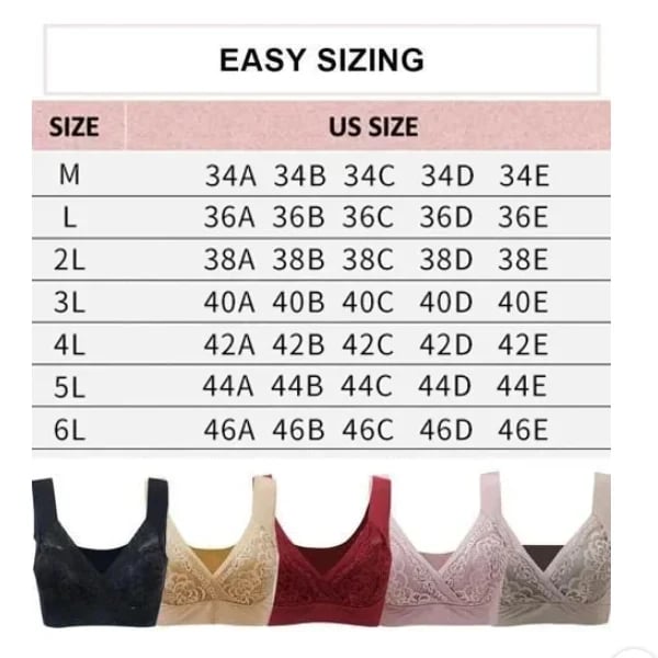 Soutien-gorge ROSY LIFT - Confort grandes tailles extra élastique sans armatures en dentelle