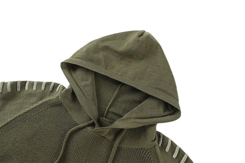 Pull homme, couleur unie, patchwork, à capuche, décontracté, quotidien, extérieur