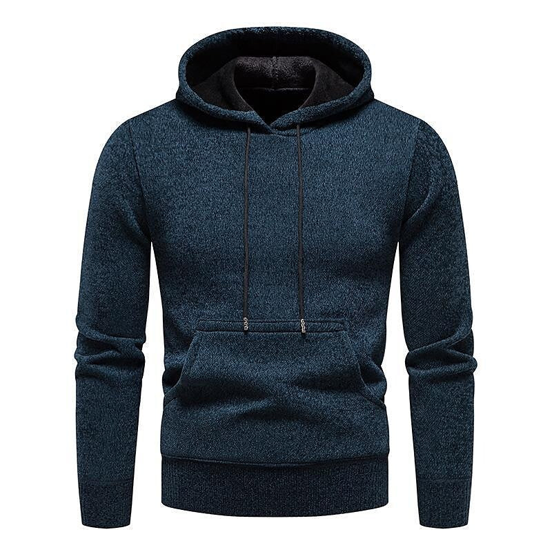 Pull à capuche décontracté basique en chenille pour homme
