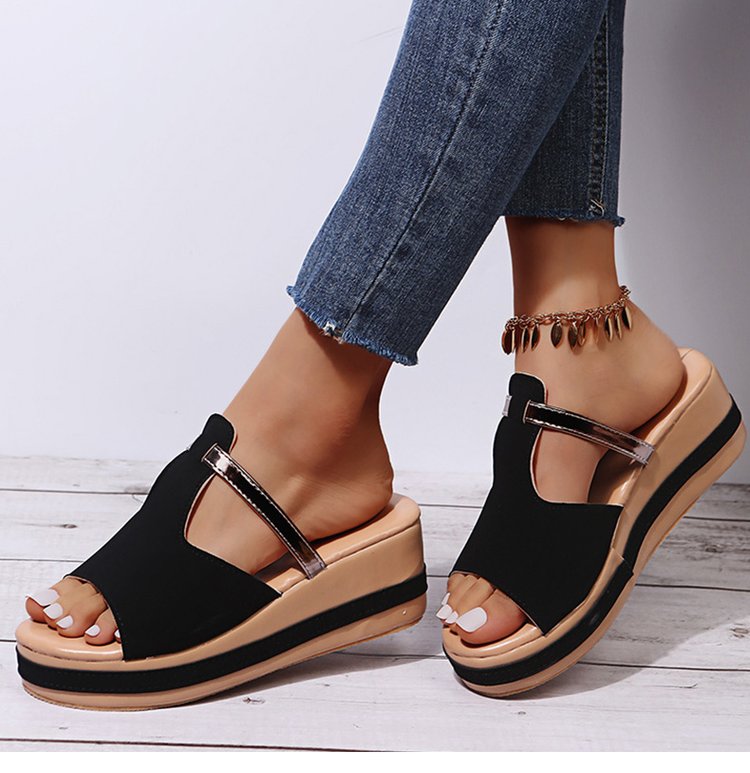 🔥 Dernière journée de promotion -50 % - Sandales orthopédiques compensées en cuir pour femmes
