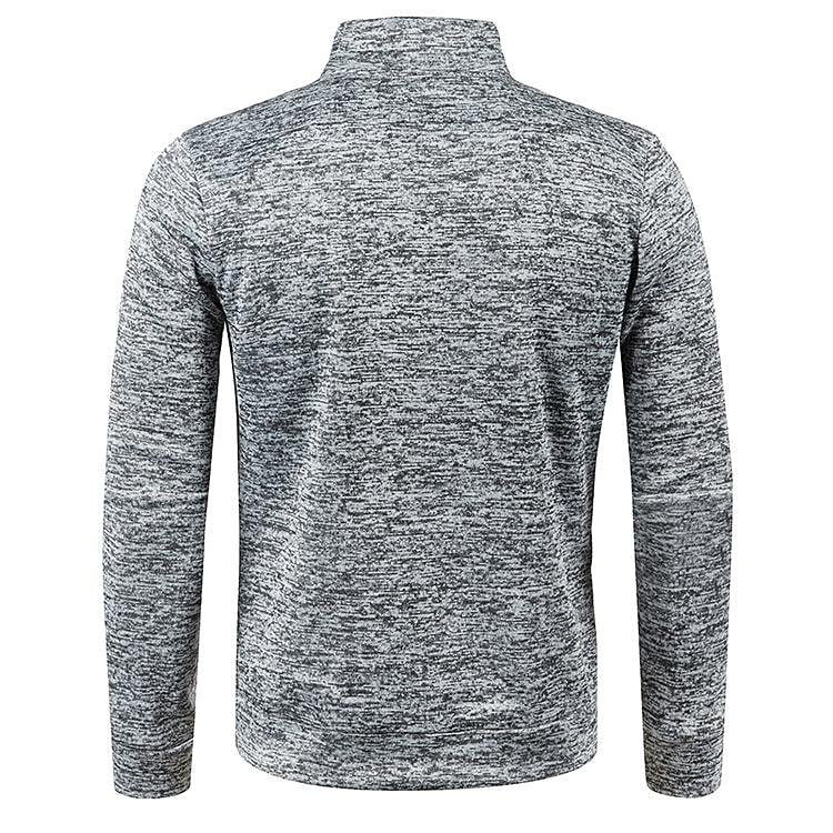 Cardigan col montant pour homme, pull en polaire fine à manches longues