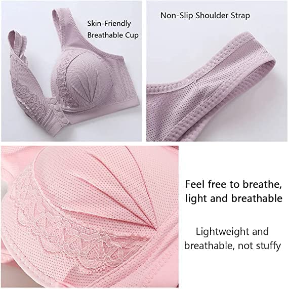 💕ACHETEZ-EN 1, OBTENEZ-EN 2 GRATUITS💕-Soutien-gorge en coton respirant et doux pour la peau à boutons sur le devant 2023