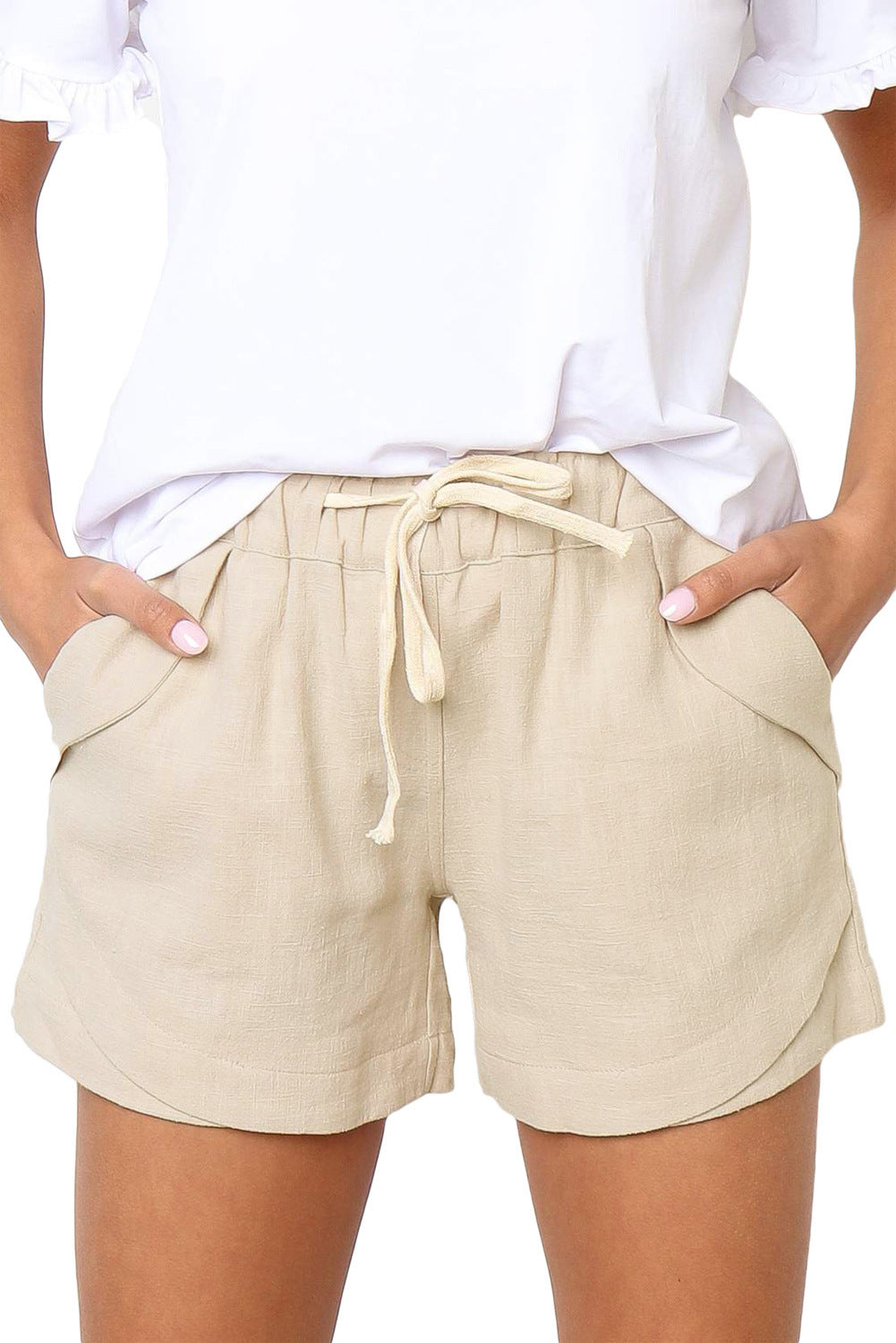 Short décontracté taille haute ample pour femme