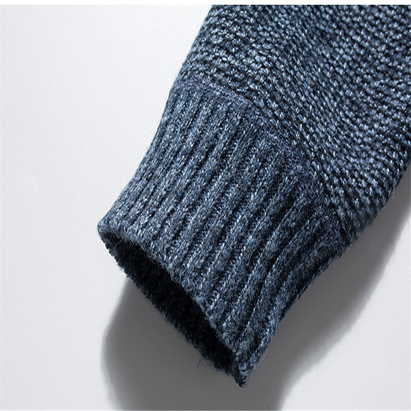 Cardigan homme color block col montant zippé