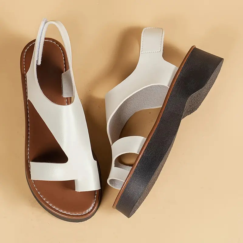 🔥DERNIER JOUR DE PROMOTION -50% - SANDALES ORTHOPÉDIQUES COMPENSÉES EN CUIR POUR FEMME