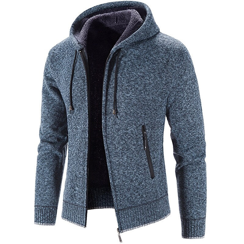 Chandail à capuchon entièrement zippé pour homme