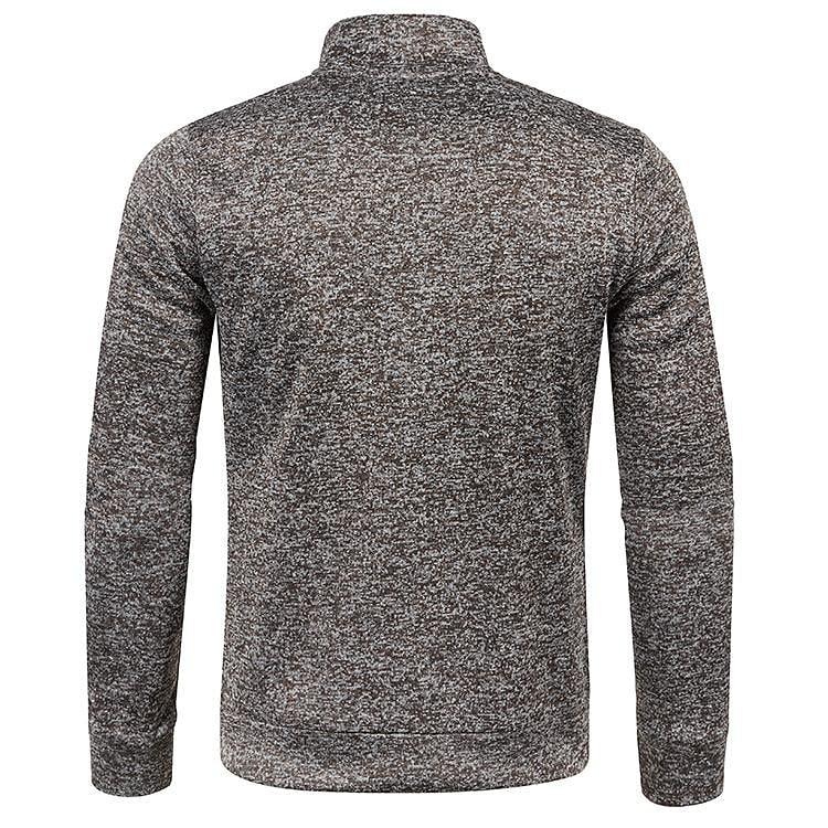 Cardigan col montant pour homme, pull en polaire fine à manches longues