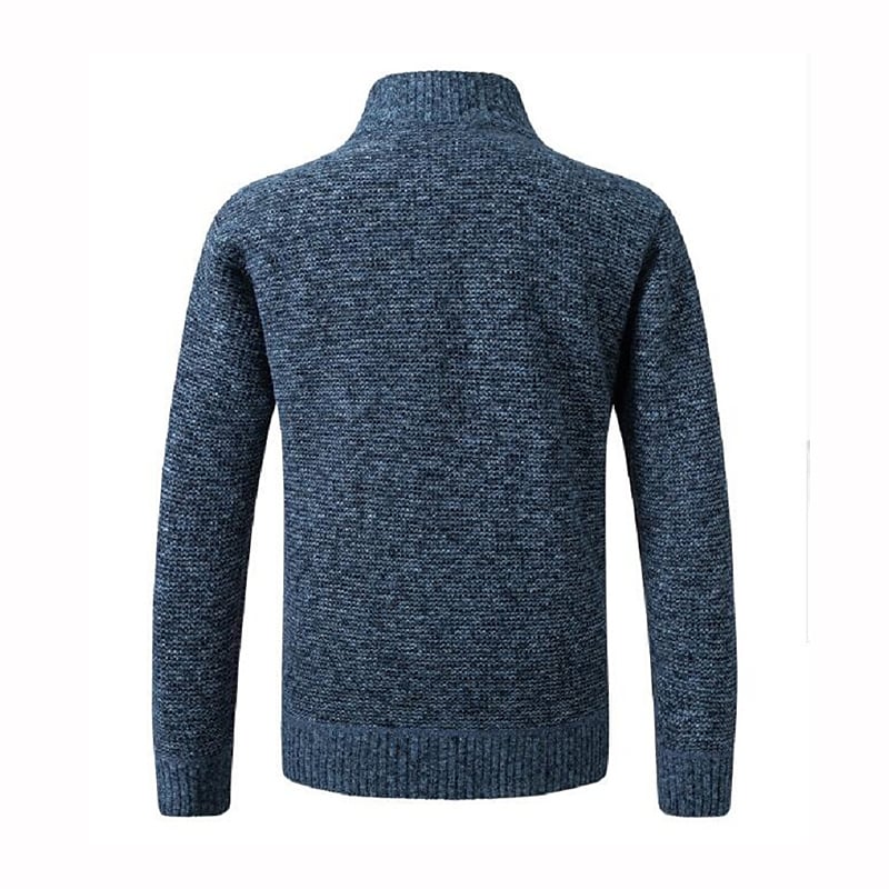 Cardigan homme color block col montant zippé
