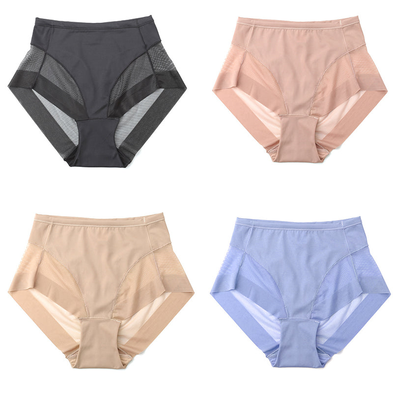 🔥Vente Flash : Achetez-en 1, obtenez-en 4🔥Culotte gainante taille haute sans couture en soie glacée