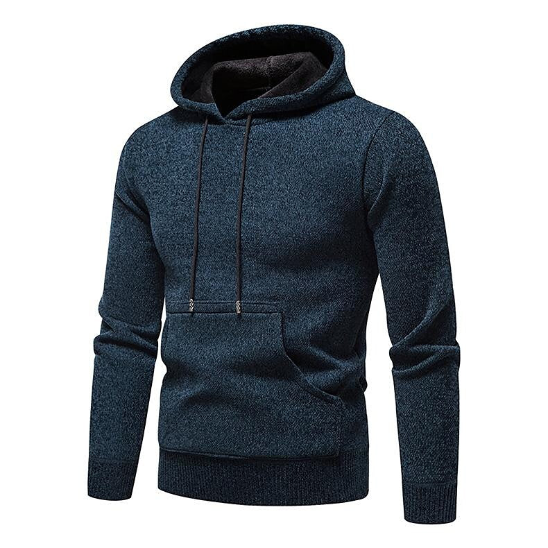 Pull à capuche décontracté basique en chenille pour homme