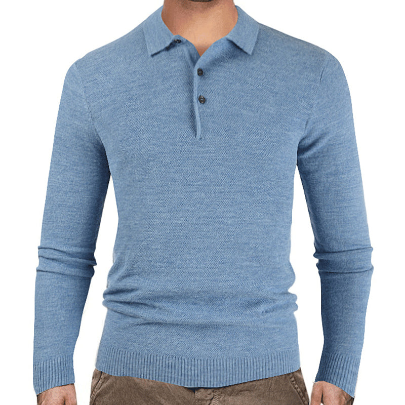 Pull homme en tricot uni à col revers