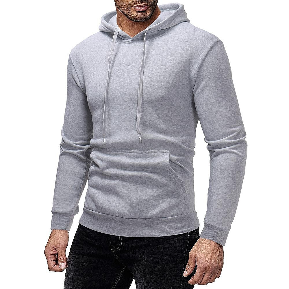 Sweat à capuche uni basique pour homme