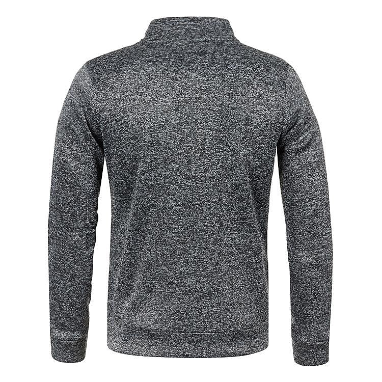 Cardigan col montant pour homme, pull en polaire fine à manches longues