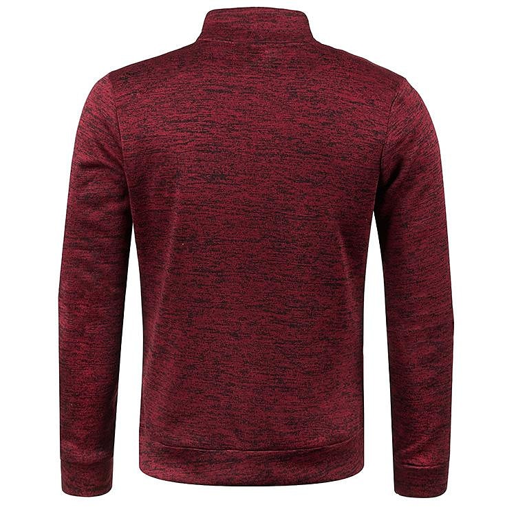 Cardigan col montant pour homme, pull en polaire fine à manches longues