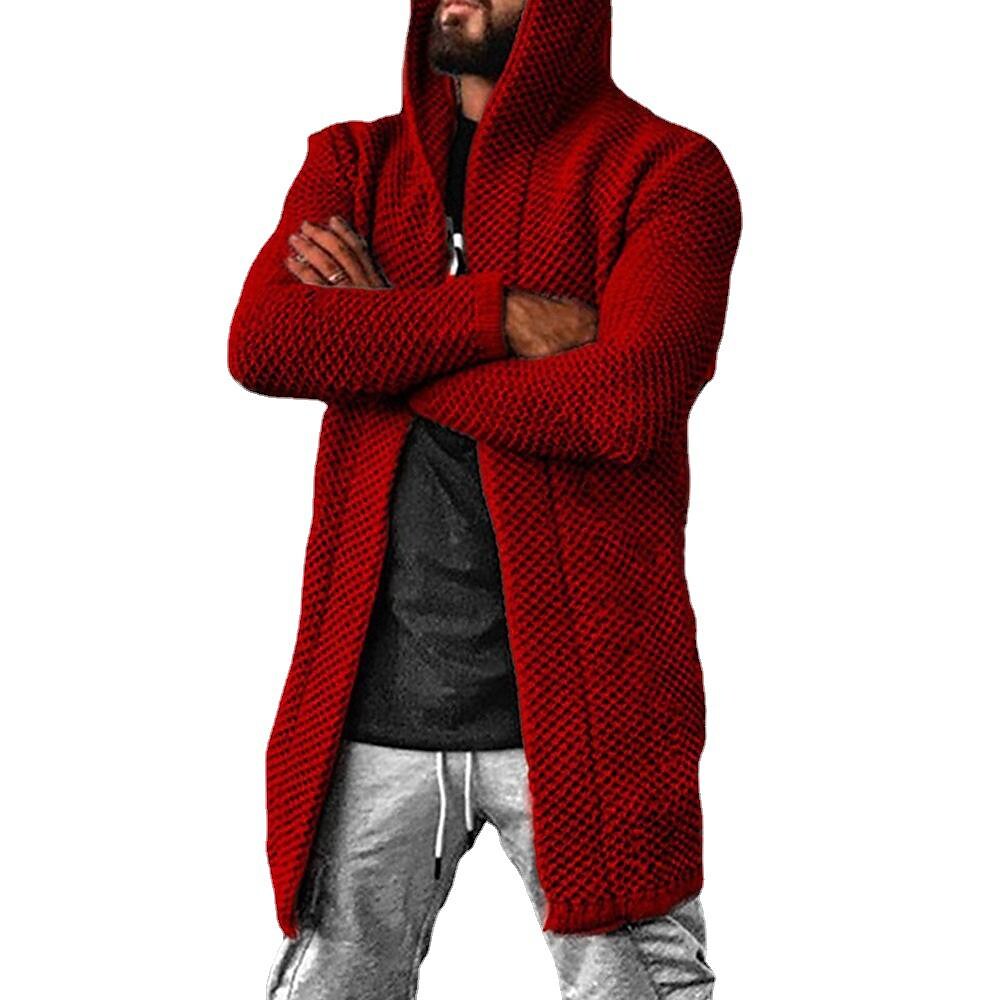 Cardigan à Capuche Texturé Uni pour Homme